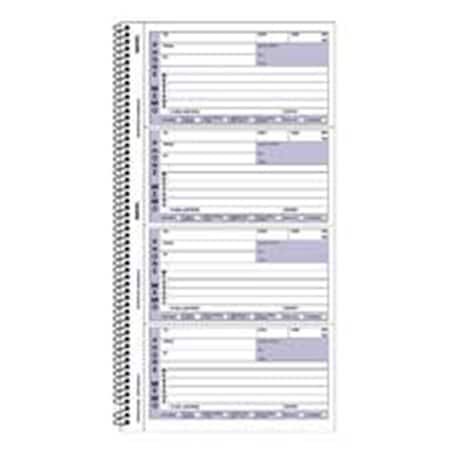 Rediform Telephone Call Record Book- 11in.x5-.75in.- White-Canary RED50076